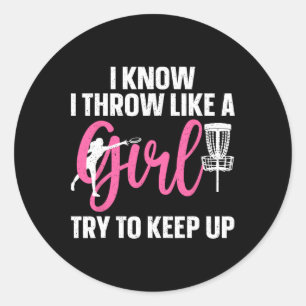 Funny Disc Golf Design For Girl Women Disc Golf Lo Classic Round Sticker