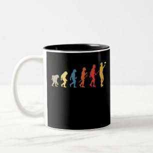 Funny Disc Golf Evolution Gift Vintage Frisbee Two-Tone Coffee Mug