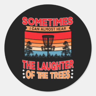Funny Disc Golf Frisbee Player Classic Round Sticker