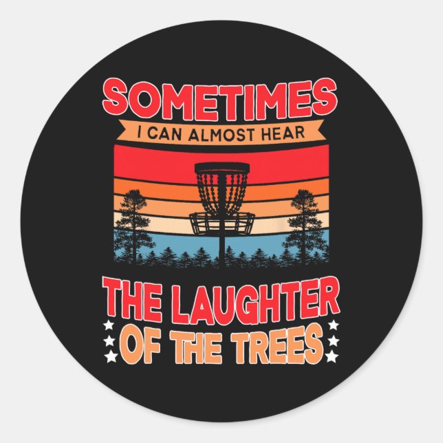 Funny Disc Golf Frisbee Player  Classic Round Sticker (Front)