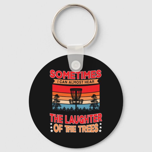 Funny Disc Golf Frisbee Player  Keychain (Front)