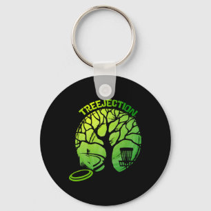 Funny Disc Golf Graphic Tree  Keychain