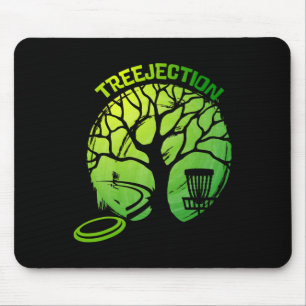 Funny Disc Golf Graphic Tree Mouse Pad