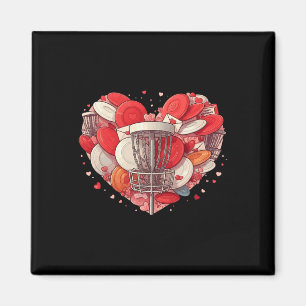 Funny Disc Golf Heart Valentine Disc Golf Womens M Magnet