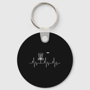 Funny Disc Golf Heartbeat Cute Alternative Sports Keychain
