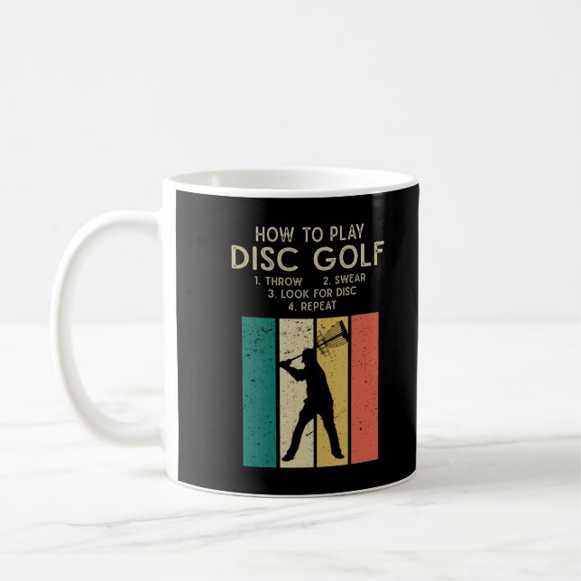 Funny Disc Golf Instruction Frisbee Disc Golfing Coffee Mug (Left)