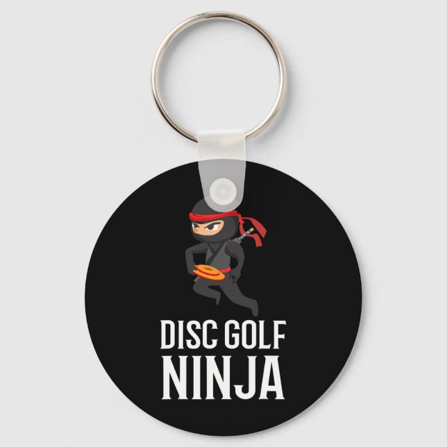 Funny Disc Golf Ninja Gift Golfer Disc Player Men  Keychain (Front)