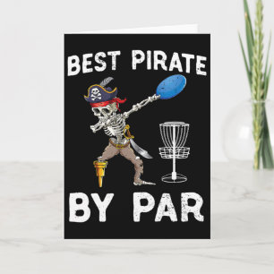 Funny Disc Golf Pirate Skeleton Halloween Frisbees Card