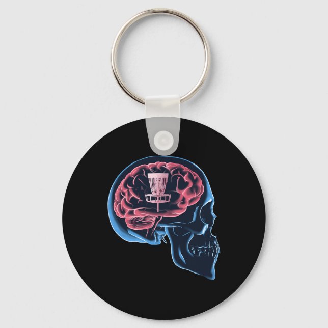 Funny Disc Golf Player Brain Disc Golf Sport  Keychain (Front)
