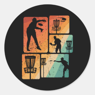 Funny Disc Golf Player Cool Flying Disc Sports Ent Classic Round Sticker
