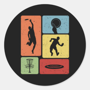 Funny Disc Golf Player Cool Flying Disc Sports Ent Classic Round Sticker