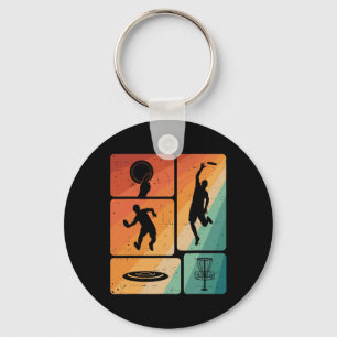 Funny Disc Golf Player Cool Flying Disc Sports Ent Keychain