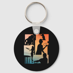 Funny Disc Golf Player Cool Flying Disc Sports Ent Keychain