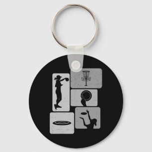 Funny Disc Golf Player Cool Flying Disc Sports Ent Keychain