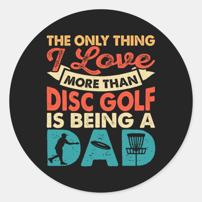 Funny Disc Golf Player Frisbee Birthday Athletic D Classic Round Sticker (Front)