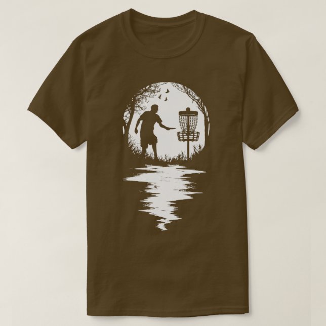 Funny Disc Golf Player Retro Sunset Silhouette Gra T-Shirt (Design Front)