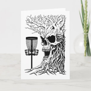 Funny Disc Golf Player Stupid Guardian Trees Skull Card