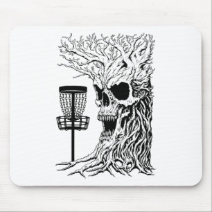 Funny Disc Golf Player Stupid Guardian Trees Skull Mouse Pad