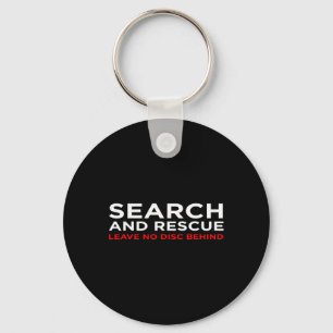 Funny Disc Golf Retro Frisbee Search And Rescue Keychain
