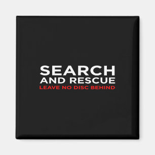 Funny Disc Golf Retro Frisbee Search And Rescue Magnet