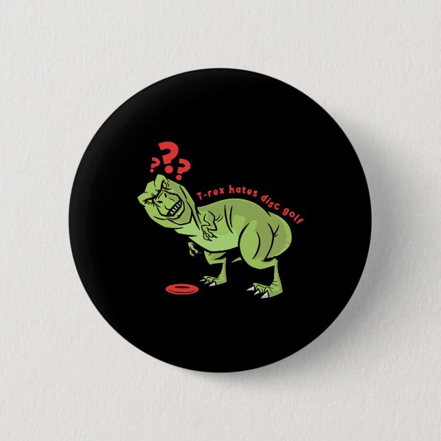 Funny Disc Golf T Rex Kids  2 Inch Round Button (Front)
