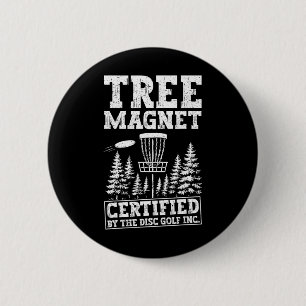 Funny Disc Golf Tree Magnet 2 Inch Round Button