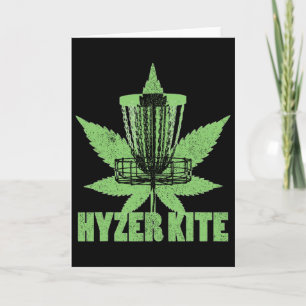 Funny Disc Golf Weed Pot Smoker High As A Kite Pun Card