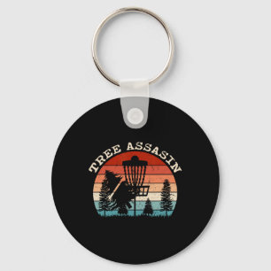 Funny Disc Golfer Gifts Outdoor Sports Stupid Tree Keychain
