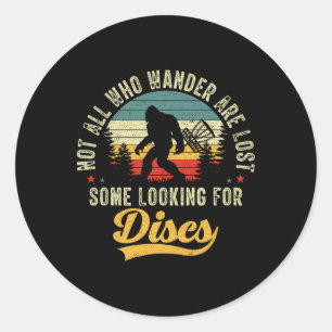 Funny Disc Golfing Bigfoot Disc Golf Bigfoot Sasqu Classic Round Sticker