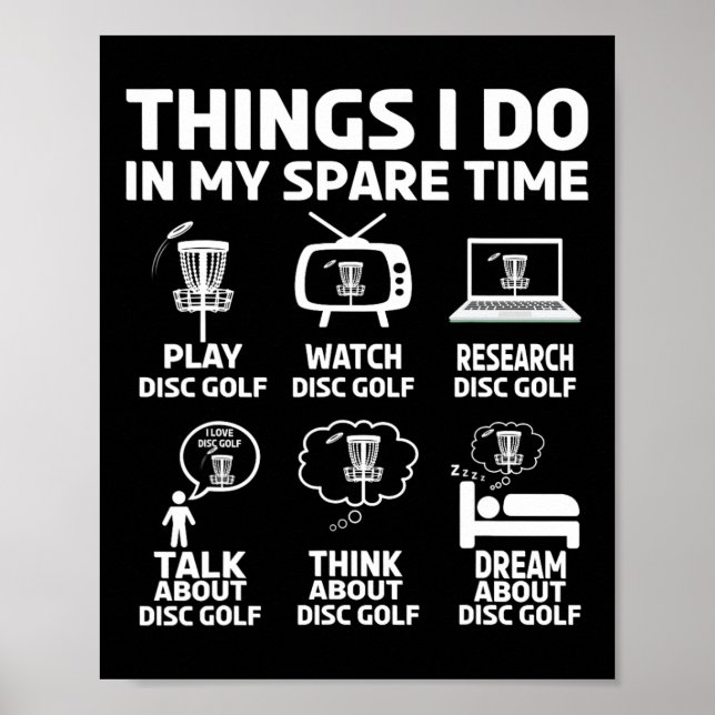 Funny Disc Golfing Frolfing Joke With Disc Golf Tr Poster (Front)