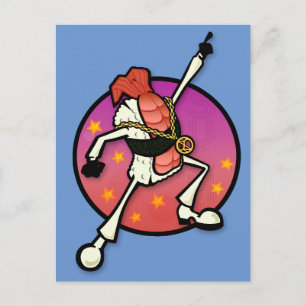 FUNNY DISCO SUSHI POSTCARD