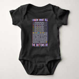 Funny Disco Techno DJ Button Mixer Baby Bodysuit