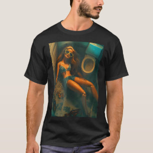 Funny Disgusting Doll Face Drinking Meme T-Shirt
