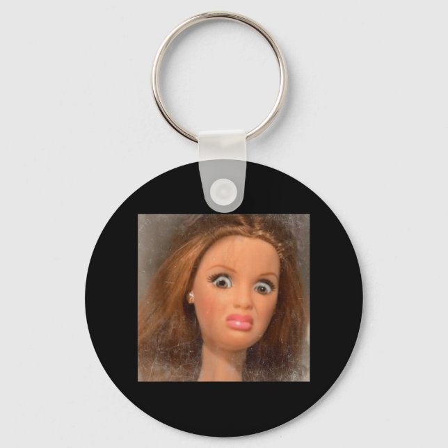 Funny Disgusting Doll Face Meme _1  Keychain (Front)