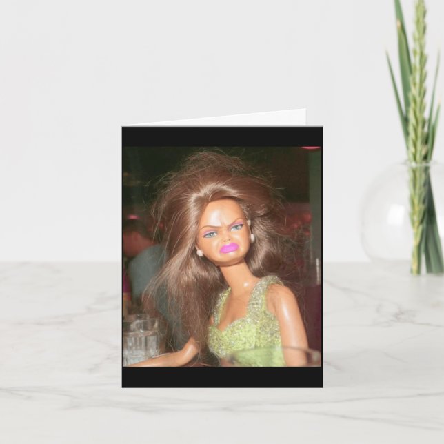 Funny disgusting doll face meme hilarious sarcasti card (Front)