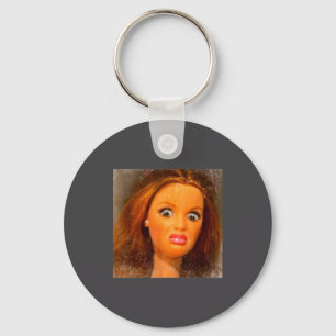 Funny Disgusting Doll Face Meme  Keychain
