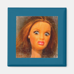 Funny Disgusting Doll Face Meme  Magnet