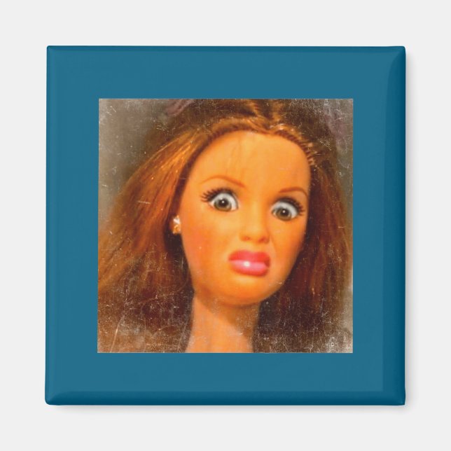 Funny Disgusting Doll Face Meme  Magnet (Front)