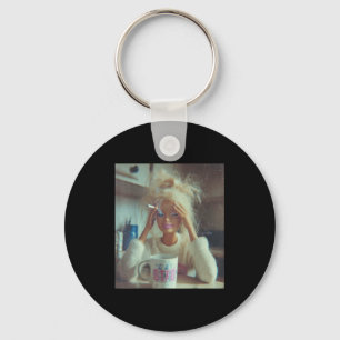 Funny Disgusting Doll Face Meme Smoking Sad Sarcas Keychain