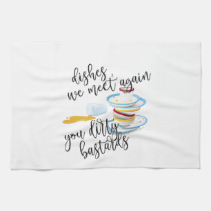 Funny Dishes Design Kitchen Towel