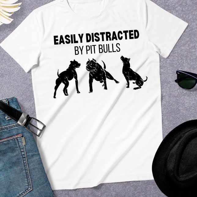 Funny Distracted by Pit Bull Dog  T-Shirt (Creator Uploaded)
