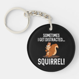 FUNNY DISTRACTED SQUIRREL Animal Zoo Farm Keychain