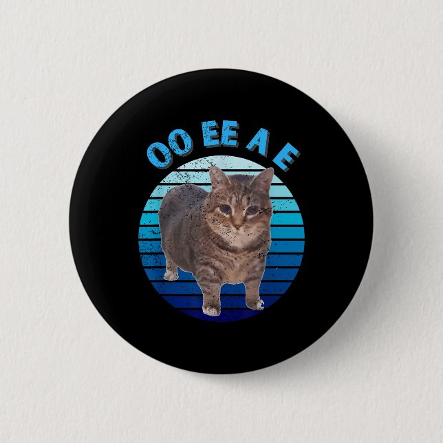 Funny Distressed Oiia Cat Spinning Cat Oi Oi Uiiaa 2 Inch Round Button (Front)