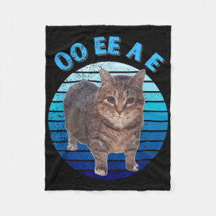 Funny Distressed Oiia Cat Spinning Cat Oi Oi Uiiaa Fleece Blanket