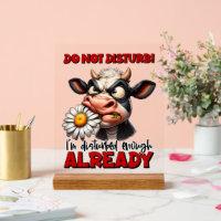 Funny disturb cow word art