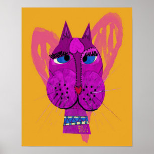 Funny Diva Kitty Poster