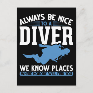 Funny Diver Scuba Diving Postcard