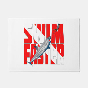 Funny Diving Swim Faster Doormat