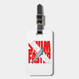 Funny Diving Swim Faster Luggage Tag