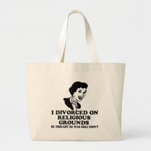 Funny divorce large tote bag